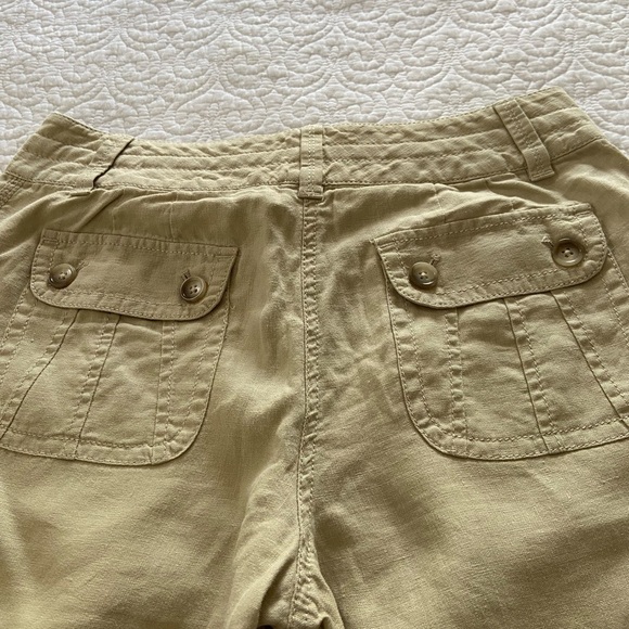 Ann Taylor Linen Culottes Tan Drawstring 4 Pockets Mid Rise Size 6 - Picture 8 of 12